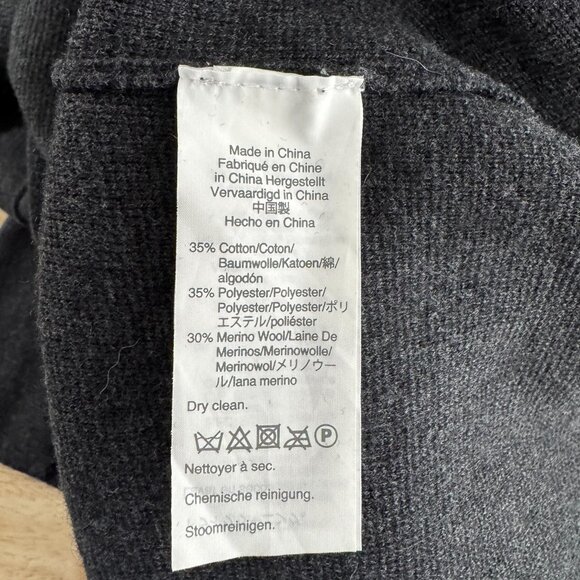 J. Crew Camille Shawl Collar Sweater Blazer XL Gray Merino Wool Blend CJ-2191 - Picture 8 of 9